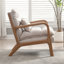 Fauteuil d'appoint rembourré en lin avec coussin lombaire 25,79 po Eimantas-98592966