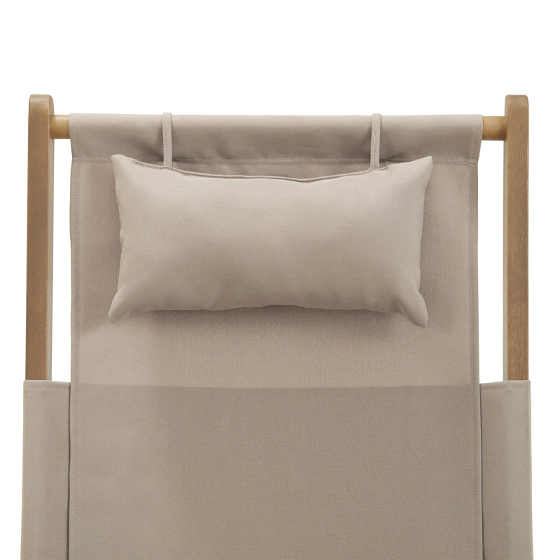 Taupe Eucalyptus Wood Folding Beach Chairs with Arms, Set of 2