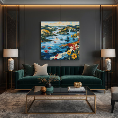Art mural sur toile noire USA State Maryland