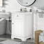 Meuble-lavabo de 20 po avec lavabo, porte à fermeture douce, support de rangement et tablette réglable de finition blanche