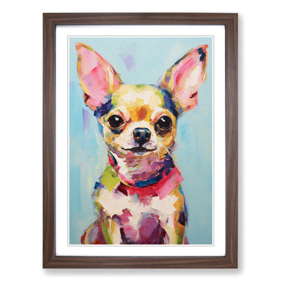 Chihuahua Gestural - Single Picture Frame Print on Wood