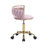 Kids' Swivel Desk Chair With Adjustable Height - Rolling Star Base & Woven Back - Golden Metal Study Chair-1417981773