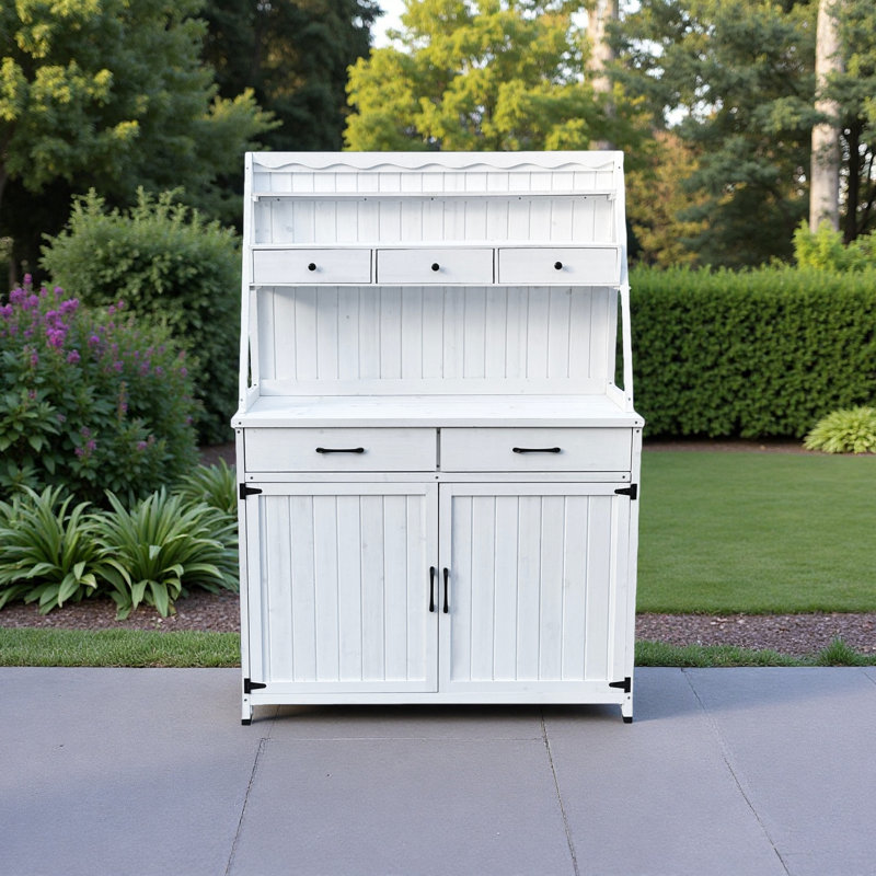 Table de rempotage d'extérieur, armoire à outils de table, armoire de table et de jardinage en bois, banc de jardin pour table de plantation, patio, serre
