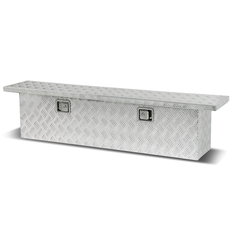 Rear Truck Tool Box with Key Lock Storage, Silver