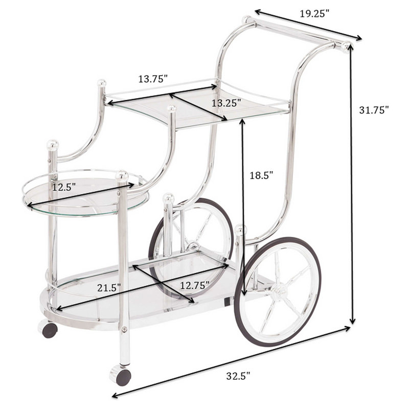 3-Tier Serving Cart with Casters