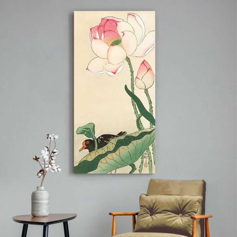 Lotus Flowers - Wrapped Canvas Print, 100cm H x 50cm W x 4cm D