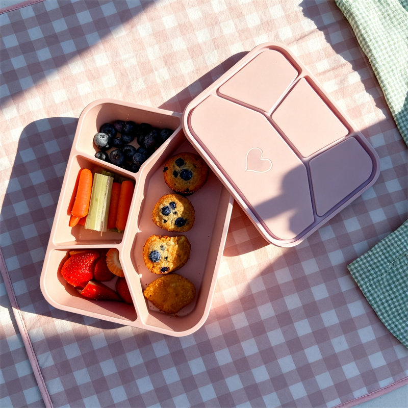 Silicone Bento Box, Portable And Leak-Resistant Food-Grade Container, 1 Pc (Peach)