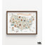 Reproduction de carte des États-Unis d'Amérique, art mural carte encadrée des États-Unis, art mural des États-Unis, impression de carte moderne, impressions d'art, art mural encadré