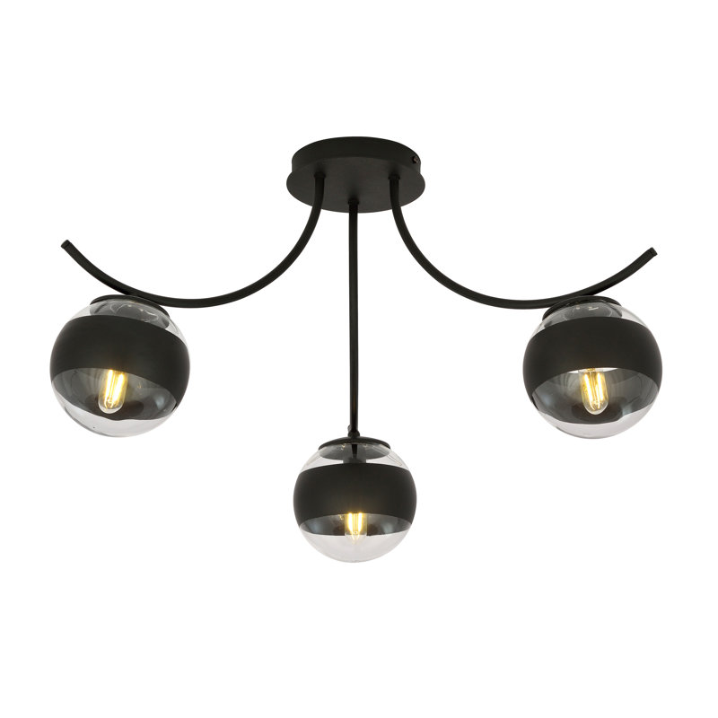 Jin 3 - Light Sputnik Chandelier, Transparent/Black