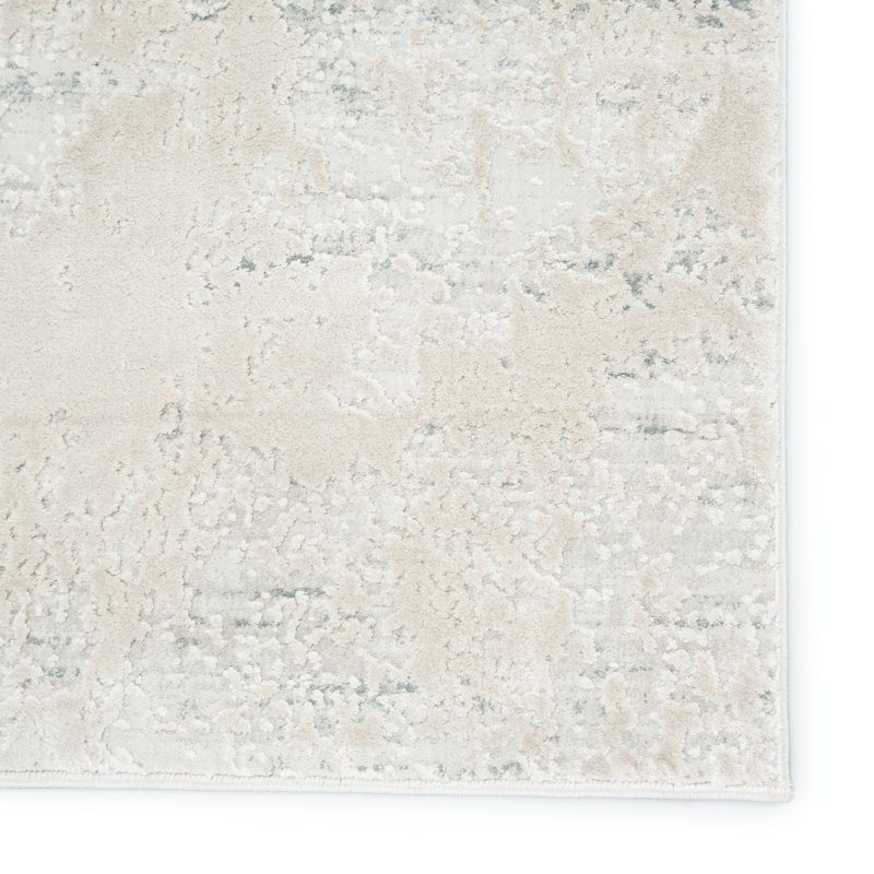 Tapis ivoire à motif abstrait Belgr, Rectangle de 10 pi x 14 pi