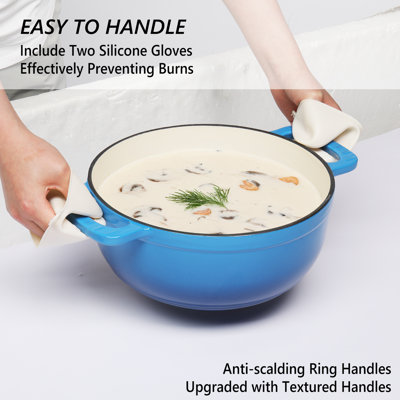 Winado Non-Stick Cast Iron Round Dutch Oven