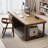 Walnut Rectangular Solid Wood Executive desk with drawers desk-1820674732
