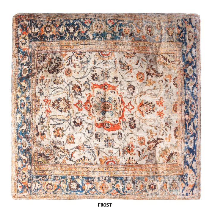 COUSSIN DE COFFRET COTON ANTIQUE TAPESTRY, 24"H x 24"W, Look bleu rétro