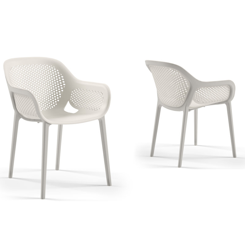 Chaise de salle à manger empilable Ahria, Gris froid