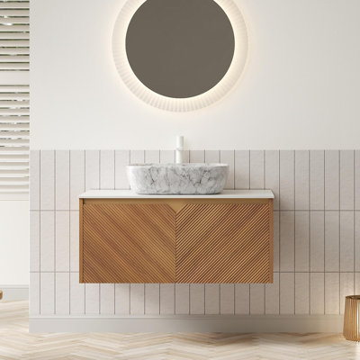Meuble-lavabo artistique avec symétrie diagonale