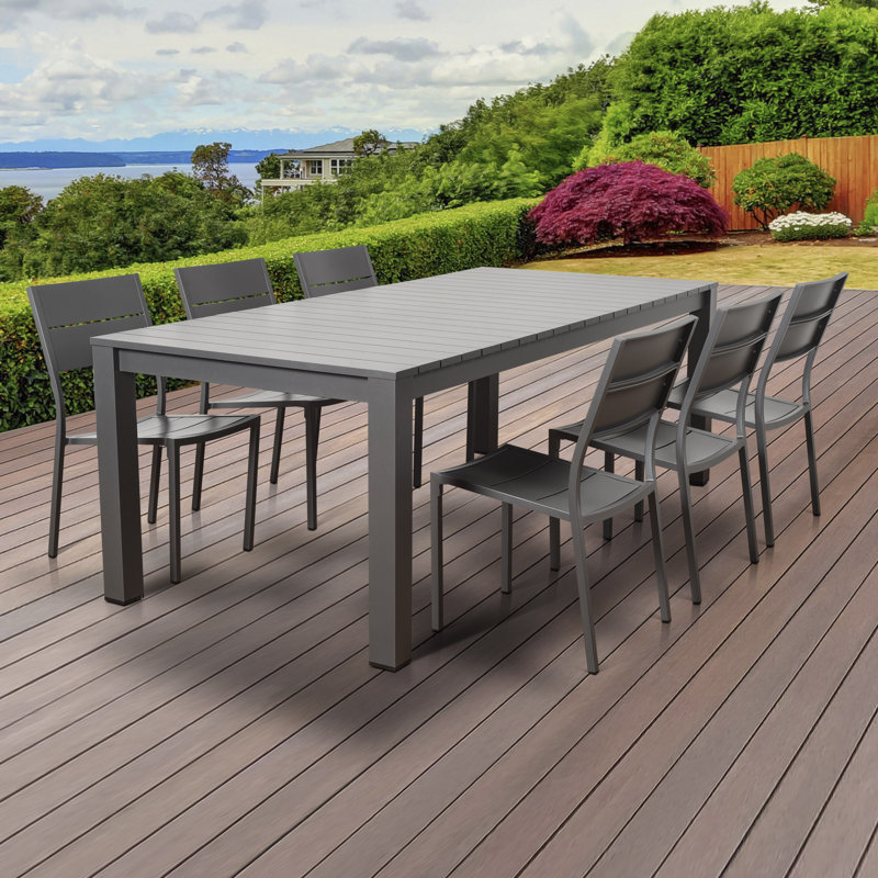 Camilah Rectangular Outdoor Dining Table , 86.5'' in. W 39.5'' in. D