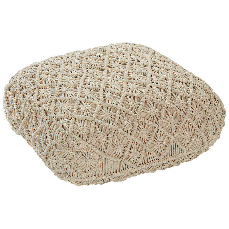 Jaymalin Geometric Square Cushion, Beige