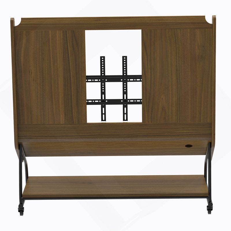Meuble télé mobile avec support pour téléviseur 32 à 50 po avec écran de projecteur et prises de courant - Chariot télé à roulettes réglable, bois aggloméré