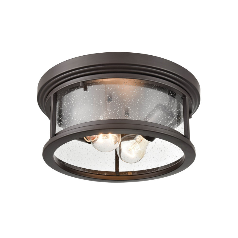 2 lumières 12 po Bronze thermolaqué pour l'extérieur, Bullé, Bronze