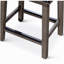 Tabouret de bar 24 po, traitement de surface gris patiné, siège en cuir gris français
