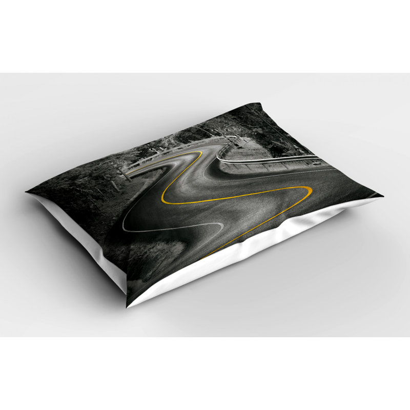 Gray/Yellow Polyester Microfiber Piece Sham, Twin