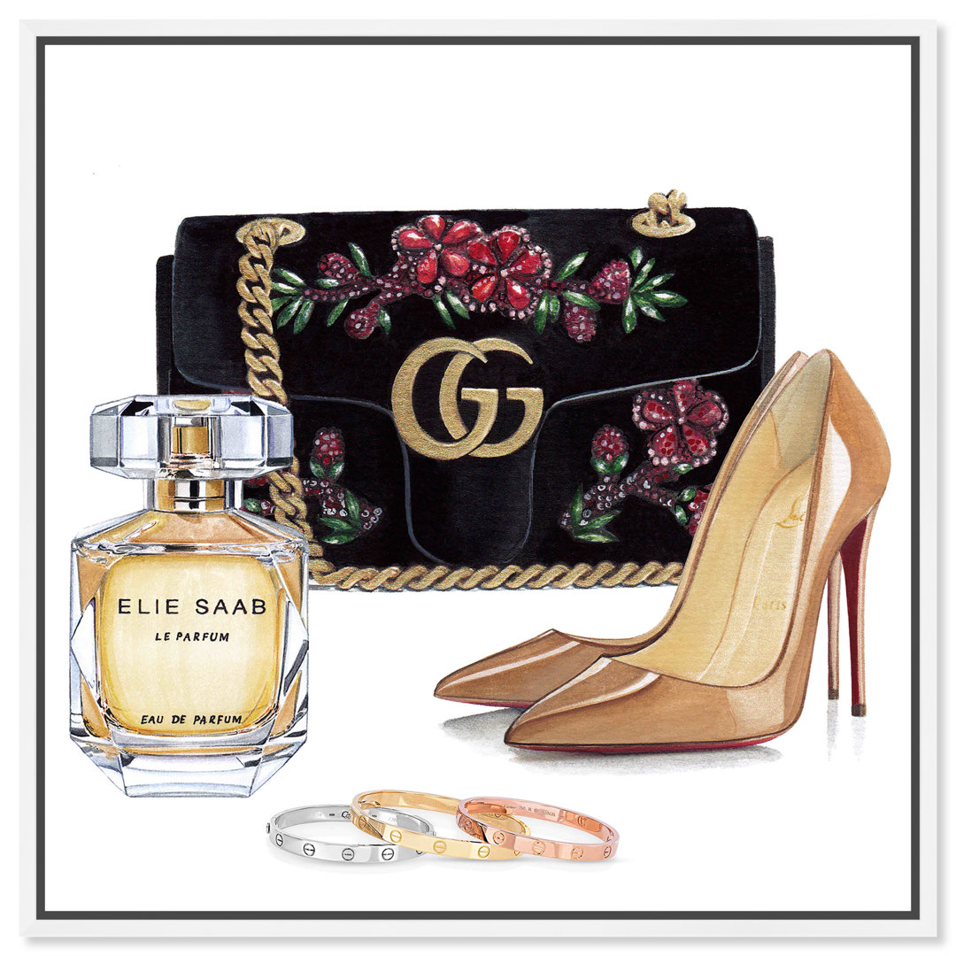 Eadyn Fashion 'Doll Memories Perfume and Shoes' Graphic Art Print House of Hampton® 