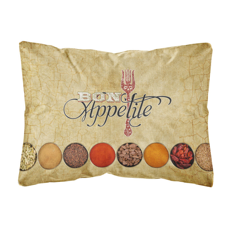 Coussin décoratif intérieur/extérieur bon appétit et épices
