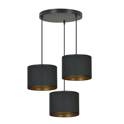 Eamie 3 - Light Black Cluster Pendant