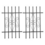 2 Pcs 24*36In Rectangular Black Sturdy Iron Window Guard Window Security Bars