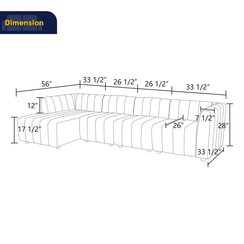Acierno Upholstered L-Shaped Sectional Left Hand Facing, Left Hand Facing