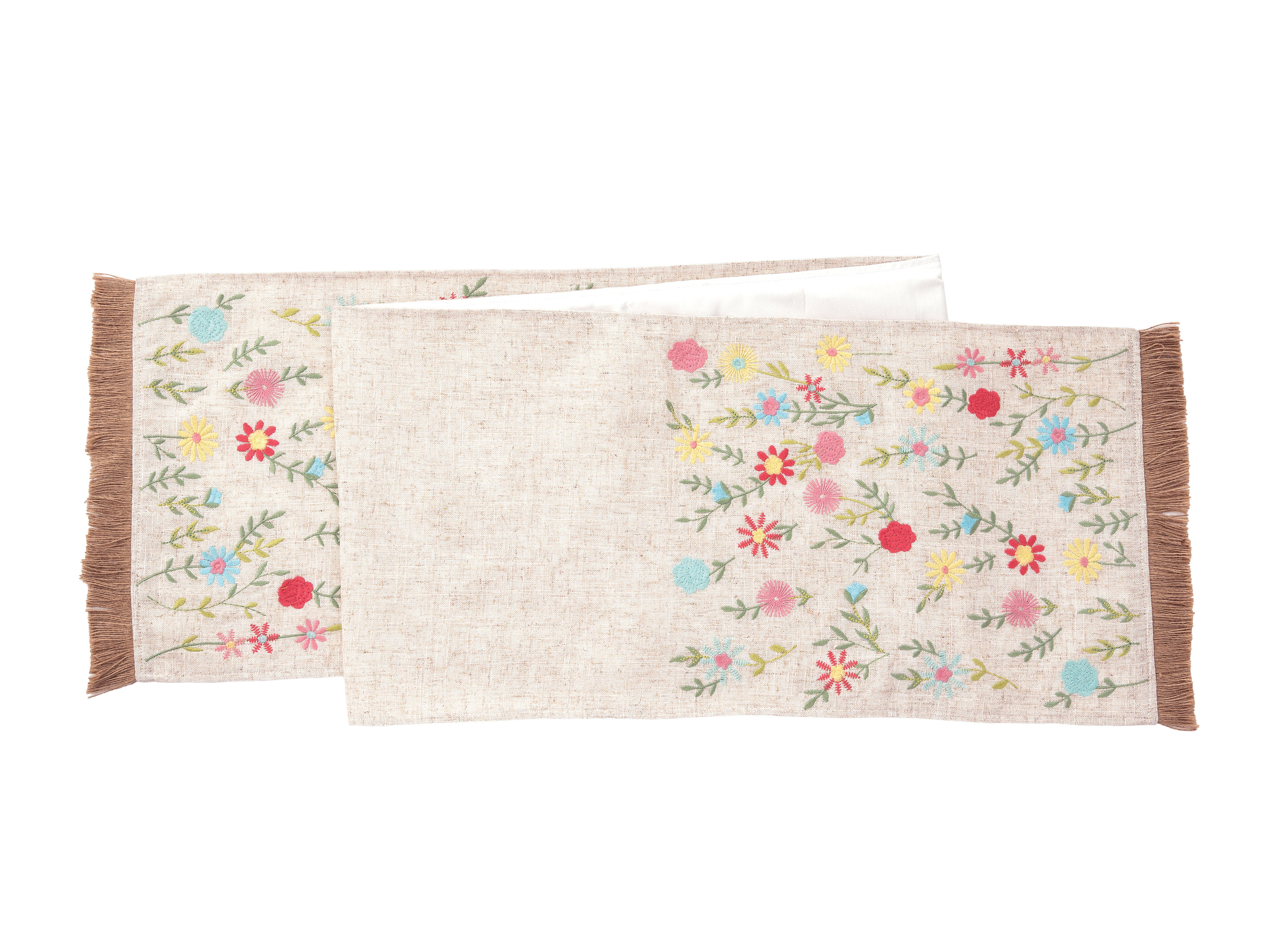 Panama Embroidered Cotton Table Runner Reference: August Grove Steiger Wildflower Embroidered Cotton Table Runner