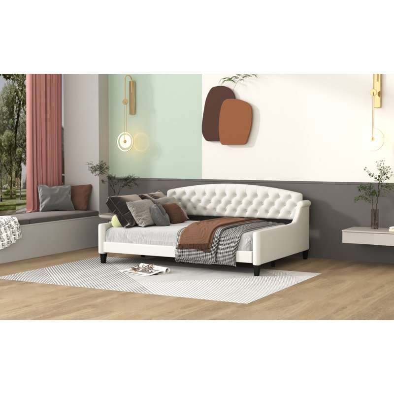 Larhea  Full Modern Luxury Tufted Button Daybed,, Beige
