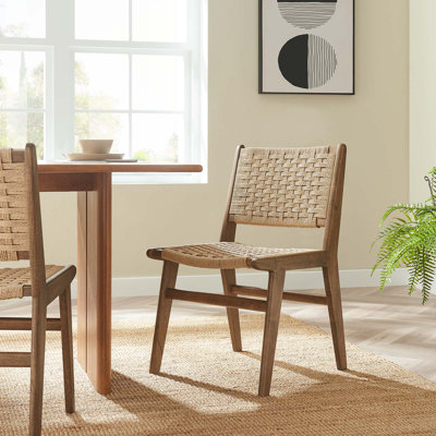 Saoirse Woven Rope Wood Dining Side Chair