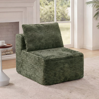 Fauteuil d'appoint rembourré en velours côtelé pour canapé modulaire Kapellen l 29,13 po