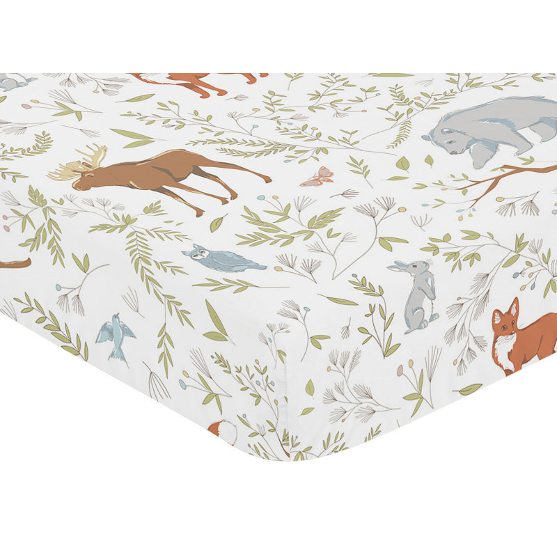 Woodland Toile Fitted Crib Sheet