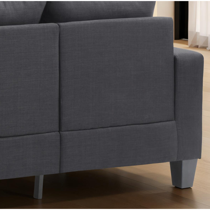 Naithan Fabric Sectional, Black Fabric