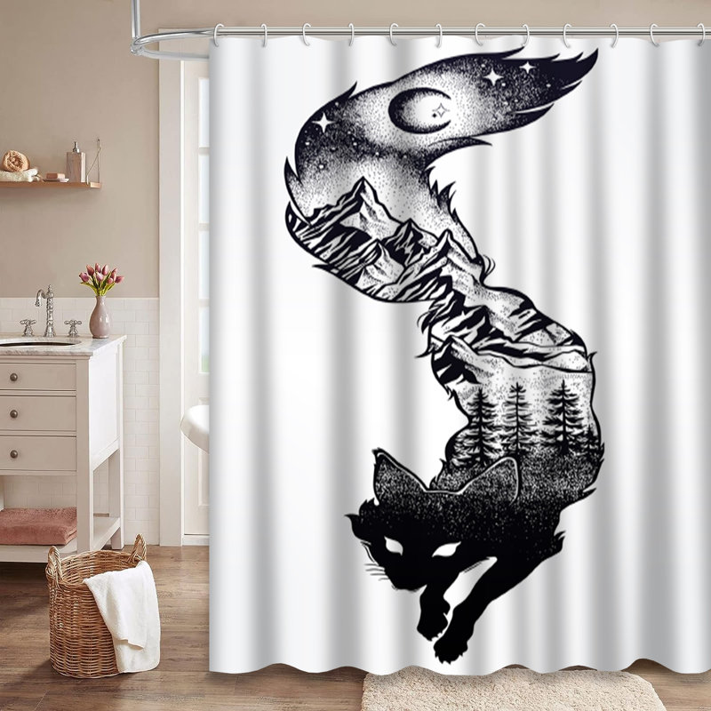 Rideau de douche Fox Sky, L 72 po x l 84 po