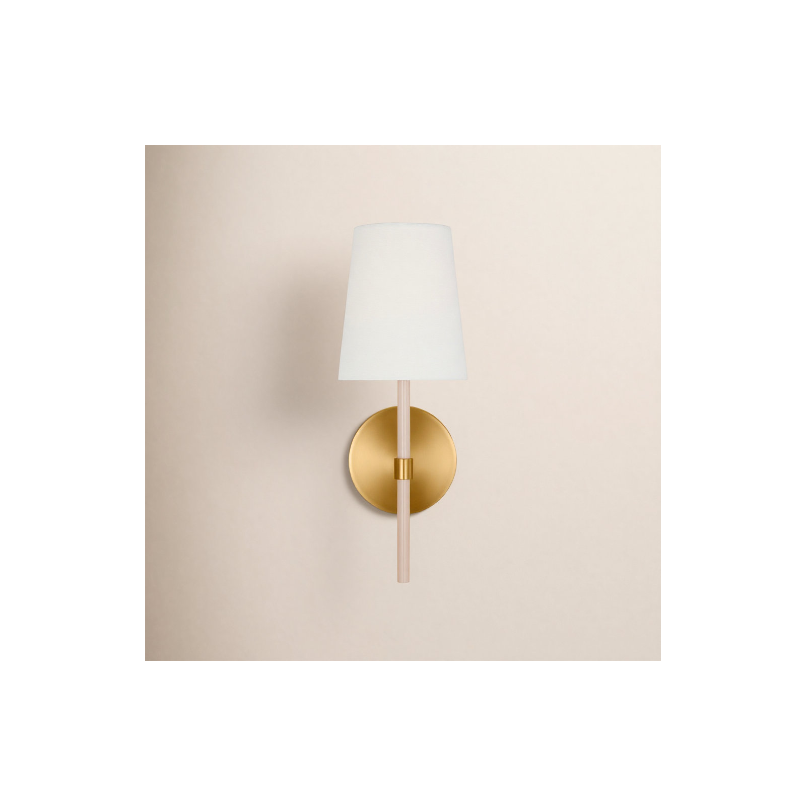 Single Light Dimmable Armed Sconce, Burnished Brass BLH