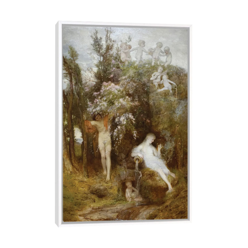 «Love Spring» - ABQ76, Impression sur toile flottante sans passe-partout, H 26 po x l 18 po, Blanc