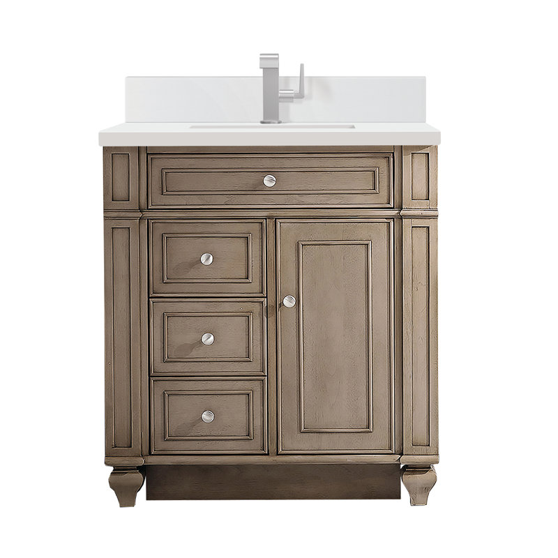 Bristol 30'' W Single Vanity, Bright White, Ethereal Noctis, 8" Widespread