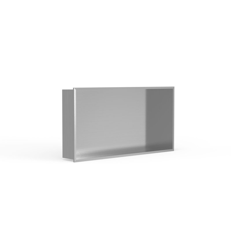 Niche de douche encastrée Badeloft l 24,4 po x H 12,6 po NS-03-BS en acier inoxydable brossé, Acier brossé