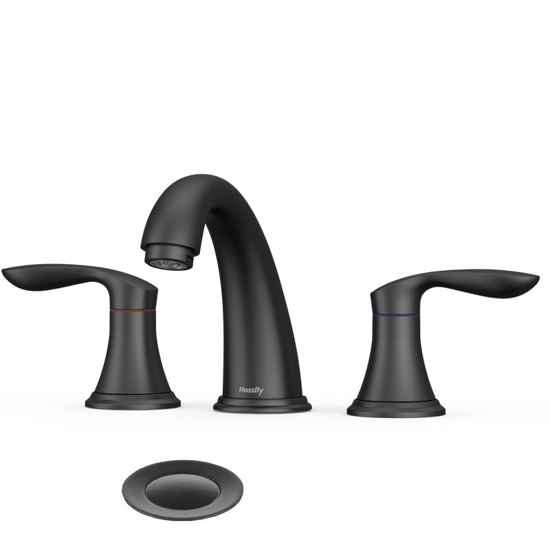 2 pièces de robinet d'évier 8 po, alliage de zinc surdimensionné + 3 trous en plastique, bonde escamotable et tuyau sans plomb cUPC