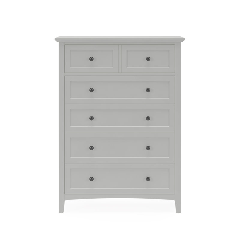 101.6 cm W Chest of 5 Drawers, Grey