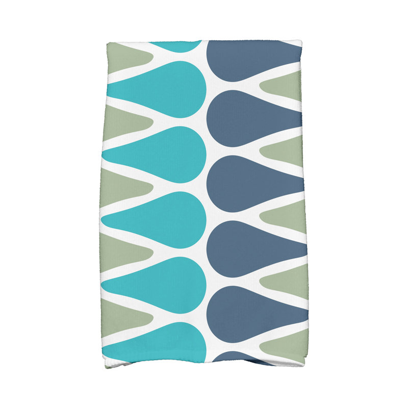Abbie Hand Towel, Green/Navy/Aqua