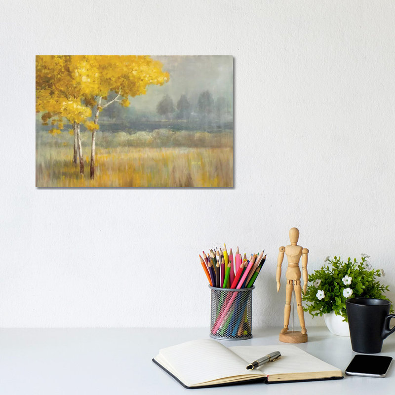 Yellow Landscape by Danhui Nai - Wrapped Canvas Painting, 20.32 cm H x 30.48 cm W