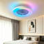 Ventilateur de plafond encastré 24 po à DEL Bluetooth Bluetooth Makaiyla avec télécommande vocale APP-242779425-258339865