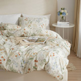 Ensemble d'édredon en microfibre à motif floral toutes saisons Boho