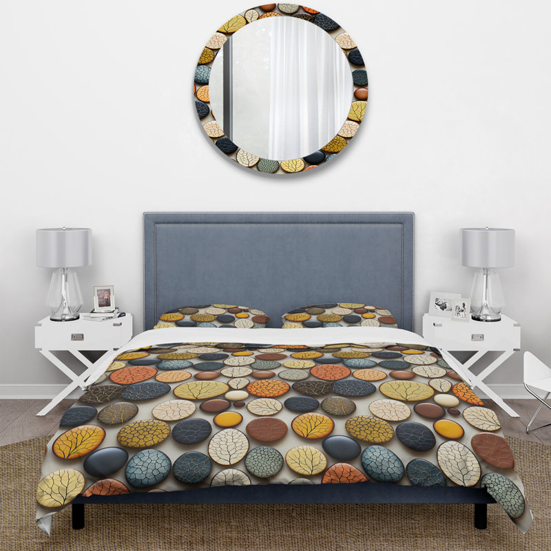 Ensemble de housse de couette Boho Pottery Motifs I, Housse de couette simple + 1 taie décorative stan