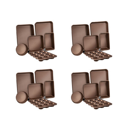 NutriChef 24 Piece Non-Stick Carbon Steel Bakeware Set