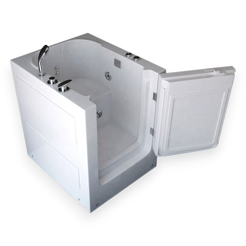 FLORIDA 36.5" x 32.5" Walk-In Whirlpool Bathtub with Seat, Door & 7 Jets